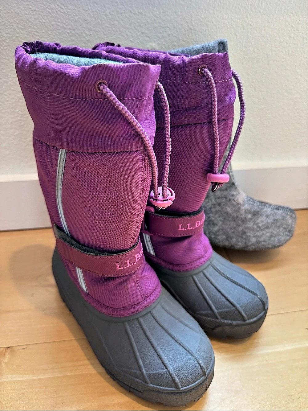 L.L.Bean Kids' Northwoods Snow Boots Purple & Gray Size 13 w/Spare Liner
